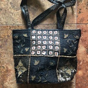 Very cute beaded black purse